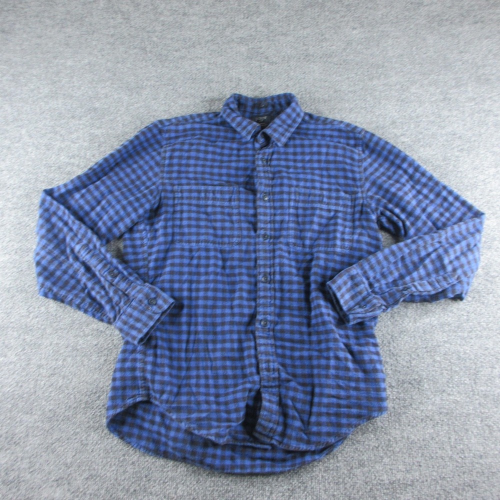 J.Crew Shirt Mens M‎ Blue Check Flannel Long Sleeve Slim Button Up Casual